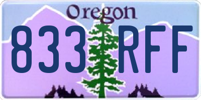 OR license plate 833RFF