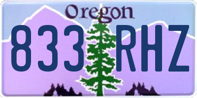 OR license plate 833RHZ