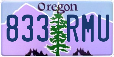 OR license plate 833RMU