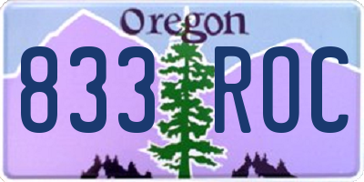OR license plate 833ROC