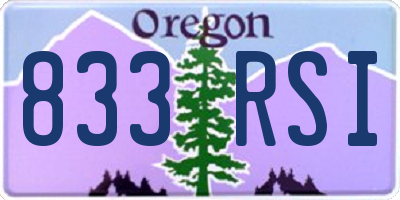 OR license plate 833RSI