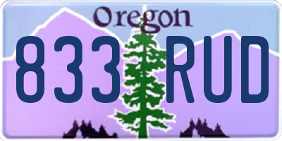OR license plate 833RUD