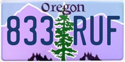 OR license plate 833RUF