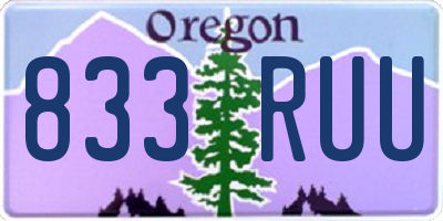 OR license plate 833RUU
