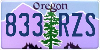 OR license plate 833RZS