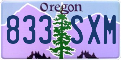 OR license plate 833SXM