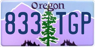 OR license plate 833TGP