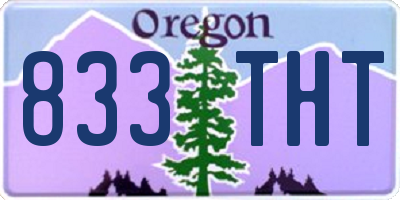 OR license plate 833THT