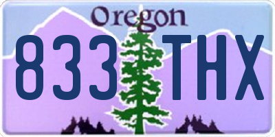 OR license plate 833THX