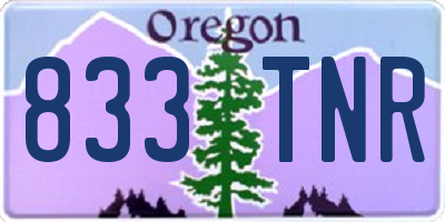 OR license plate 833TNR