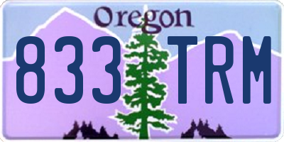 OR license plate 833TRM