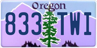 OR license plate 833TWI