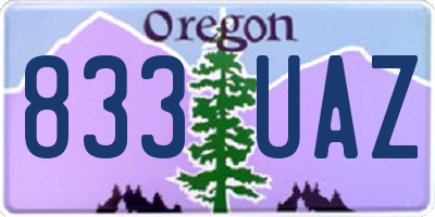 OR license plate 833UAZ