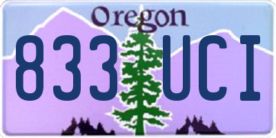 OR license plate 833UCI
