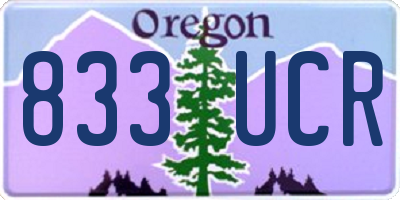 OR license plate 833UCR