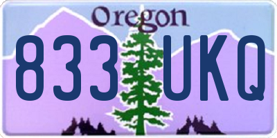 OR license plate 833UKQ