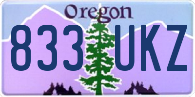 OR license plate 833UKZ