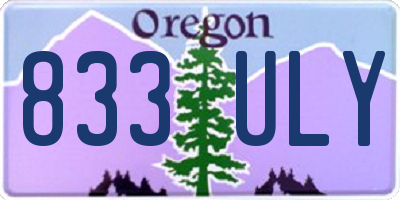 OR license plate 833ULY