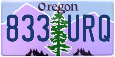 OR license plate 833URQ