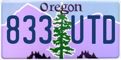 OR license plate 833UTD