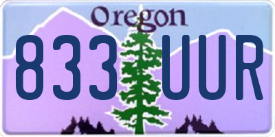 OR license plate 833UUR