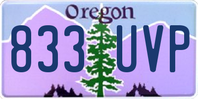OR license plate 833UVP