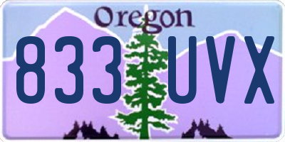 OR license plate 833UVX