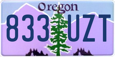 OR license plate 833UZT