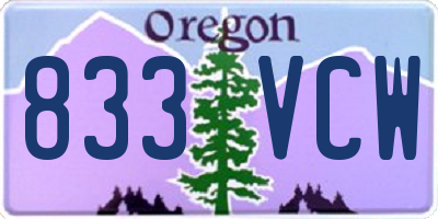 OR license plate 833VCW