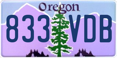 OR license plate 833VDB