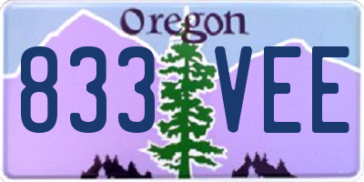 OR license plate 833VEE