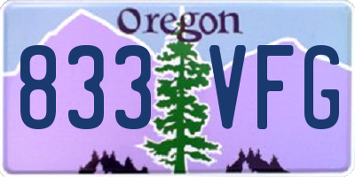 OR license plate 833VFG