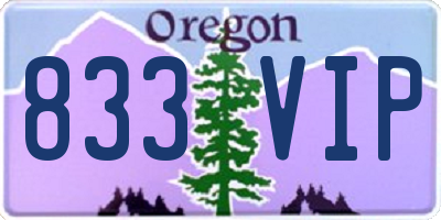 OR license plate 833VIP