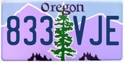 OR license plate 833VJE