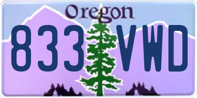 OR license plate 833VWD
