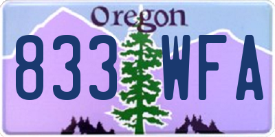 OR license plate 833WFA