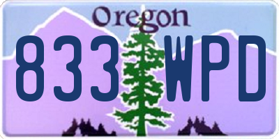 OR license plate 833WPD