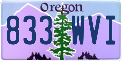 OR license plate 833WVI