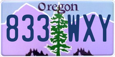 OR license plate 833WXY