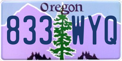 OR license plate 833WYQ