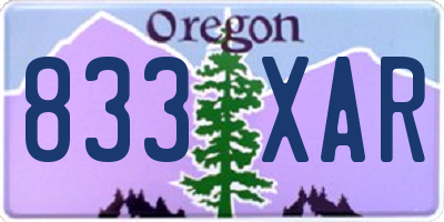 OR license plate 833XAR