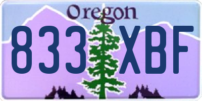 OR license plate 833XBF