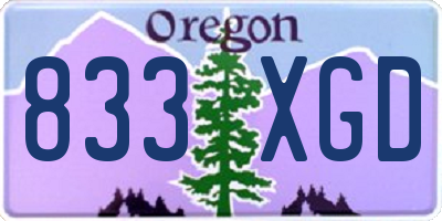 OR license plate 833XGD