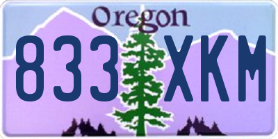 OR license plate 833XKM