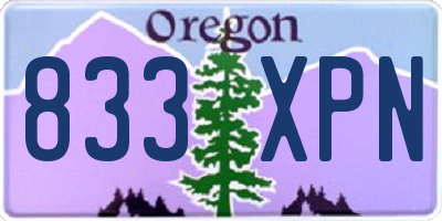 OR license plate 833XPN