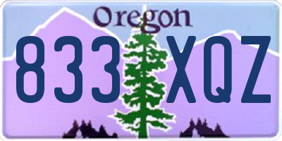 OR license plate 833XQZ