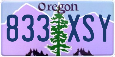 OR license plate 833XSY