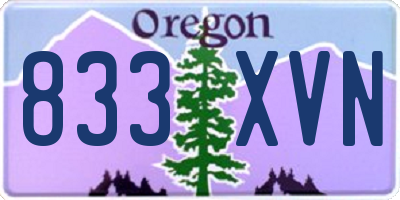 OR license plate 833XVN