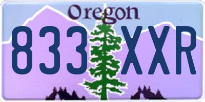 OR license plate 833XXR