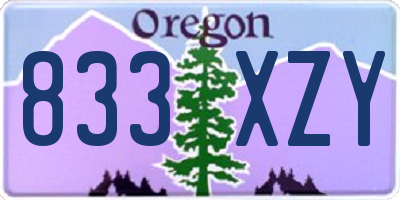 OR license plate 833XZY